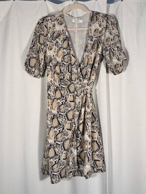 Mod Ref Snakeskin Print Wrap Mini Dress